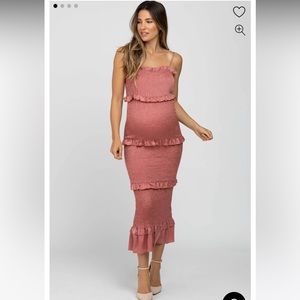 Pinkblush Ruffled Pink Midi Dress